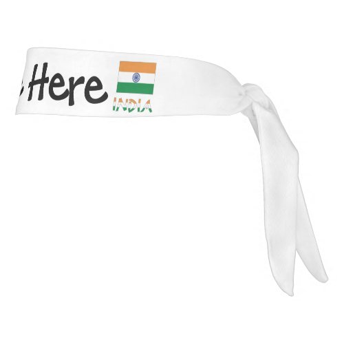 India and Indian Flag with Your Name Tie Headband