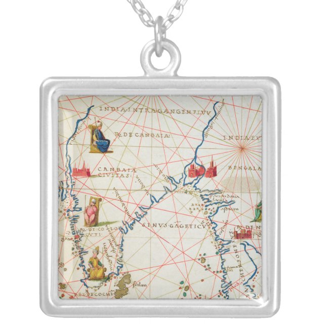 India and Malaysia Silver Plated Necklace (Front)