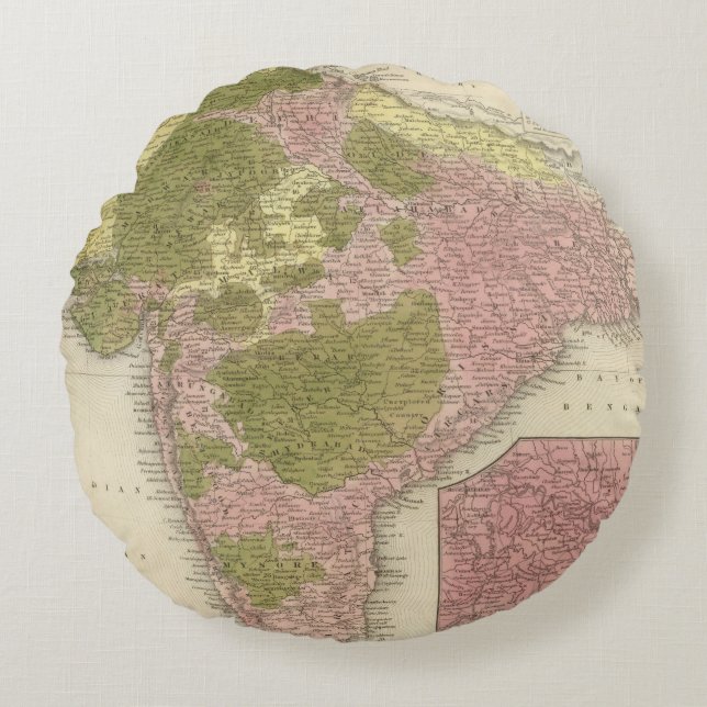 India and Sri Lanka Round Pillow (Front)