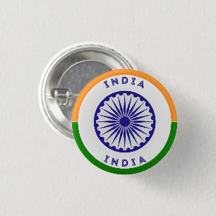 India Ashoka Chakra Circle Shape Button