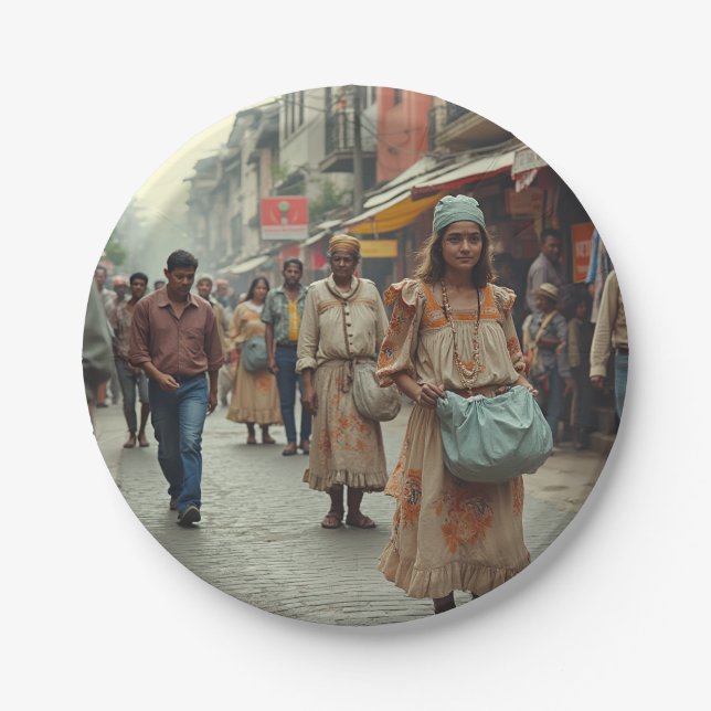 india badge paper plates (Front)