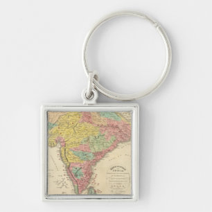 India Battles and Seiges Chonology Map Keychain