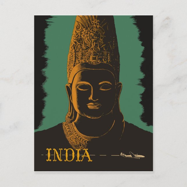 India, big buddha statue postcard (Front)