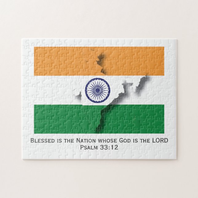 INDIA | Blessed Nation | INDIAN FLAG Jigsaw Puzzle (Horizontal)