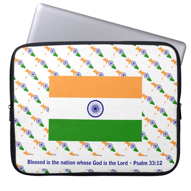 INDIA Blessed Nation Psalm 33:12 Laptop Sleeve (Front)