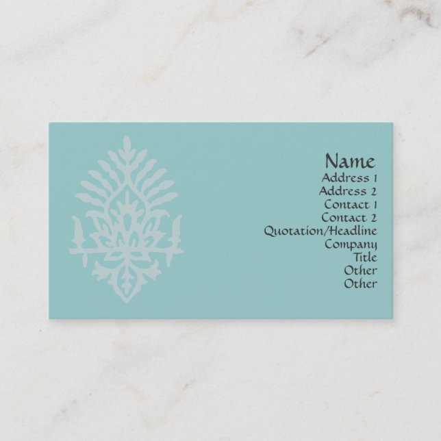 India Block Print Business Card (Front)