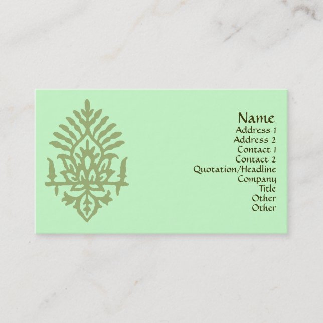 India Block Print Business Card (Front)