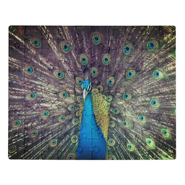 India Blue Peacock Puzzle (Puzzle Horizontal)