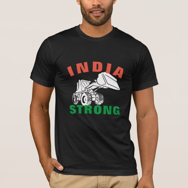 India Bulldozer Strong Patriotic Desi Indian Pride T-Shirt (Front)