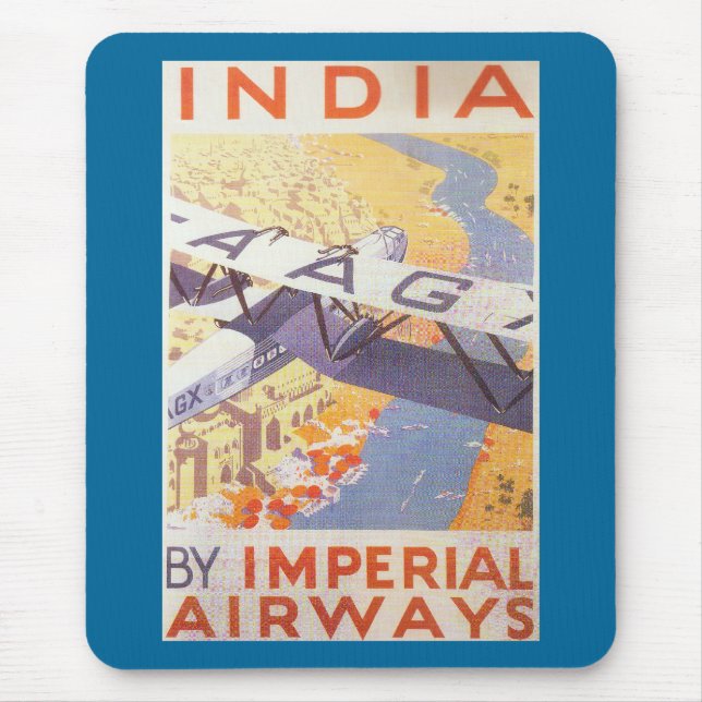 India by Imperial Airways Mouse Pad (Front)