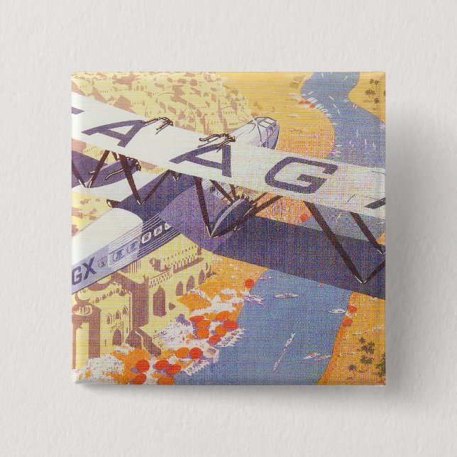 India by Imperial Airways Pinback Button (Front)