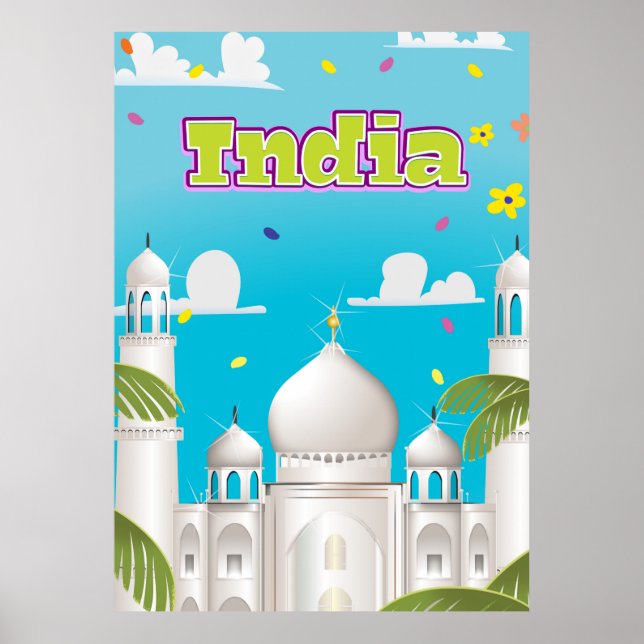 India Cartoon Travel print. Poster (Front)