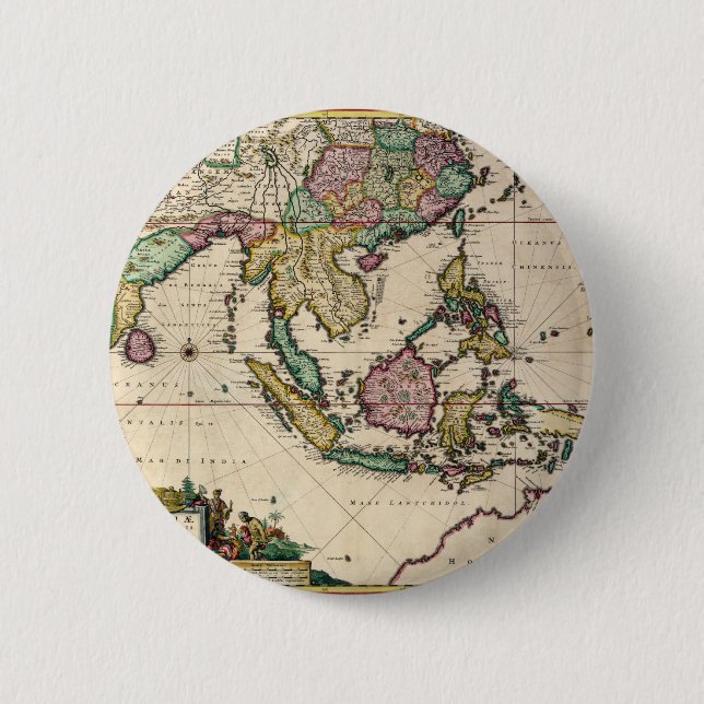 India & Ceylon to Australia Button (Front)