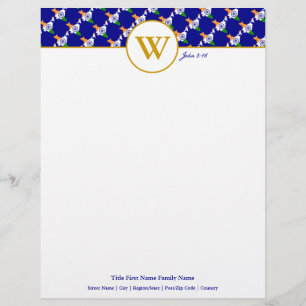 INDIA Christian Scripture Blue Letterhead