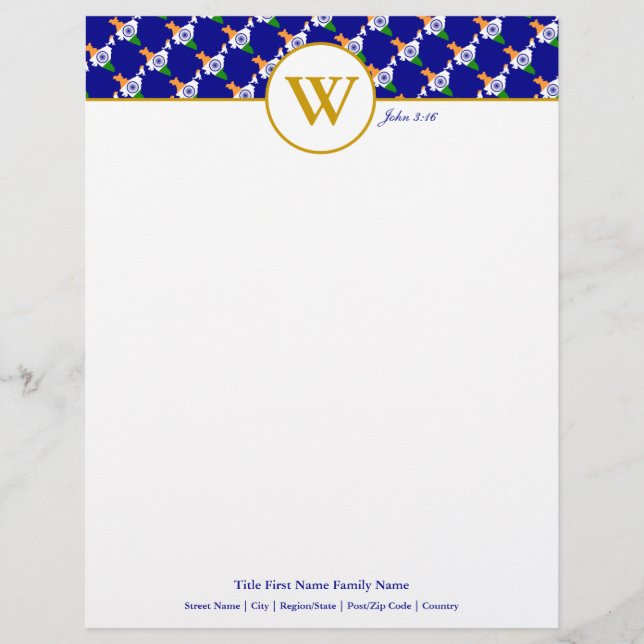 INDIA Christian Scripture Blue Letterhead (Front)