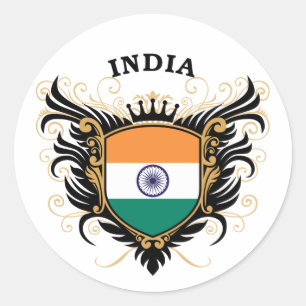 India Classic Round Sticker