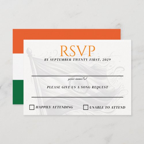 India Couple RSVP Card