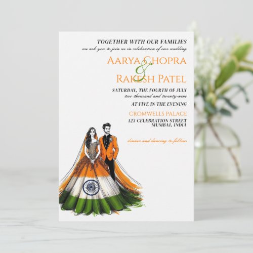 India Couple Wedding Invitation