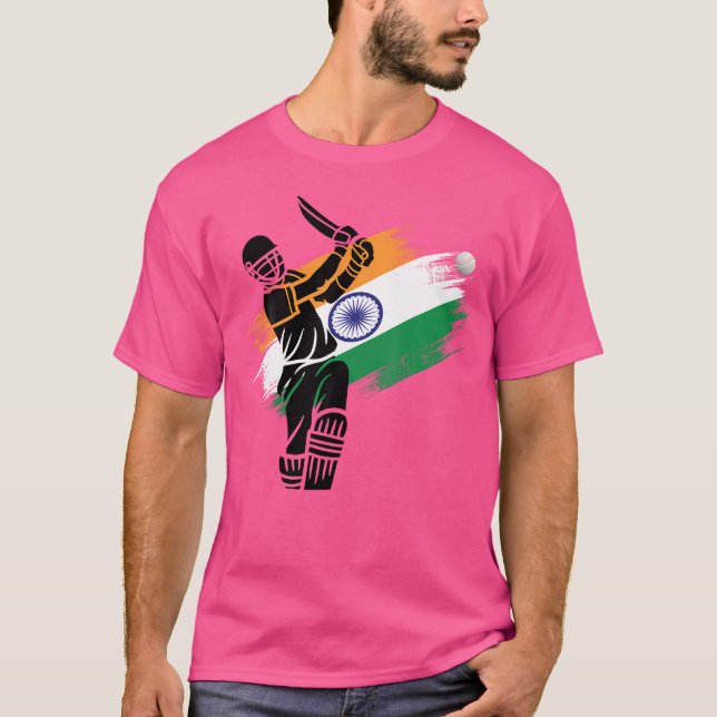 India Cricket 2024 Jersey Indian Cricket Squad Fla T-Shirt (Front)