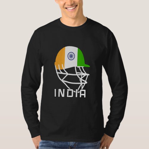 India Cricket Fan Helmet India Cricket Players T_Shirt