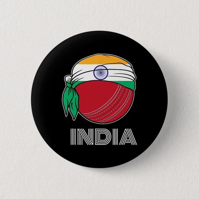 India Cricket Fan Shirts Fans Gift Kit Indian Cric Button (Front)