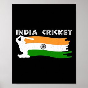 India Cricket Jersey With Indian Flag Gift Poster