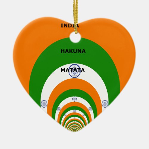 India  Cricket National Flag Colors HAKUNA MATATA Ceramic Ornament