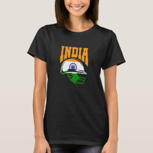India Cricket Player Indian Cricket Team Helmet Fl T-Shirt