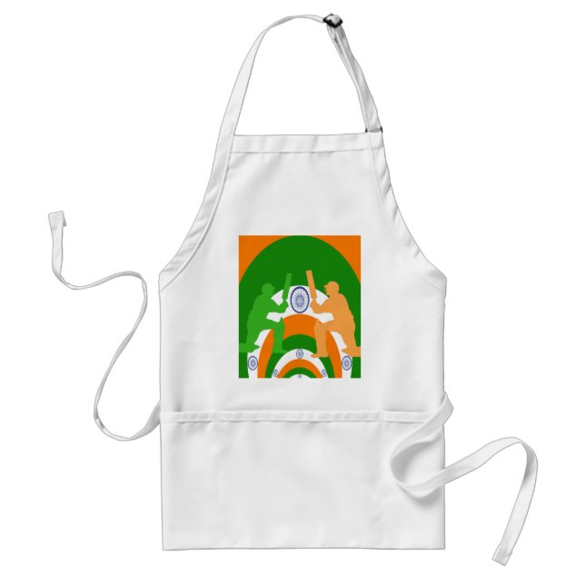 India Cricket Spirit Abstract Design Adult Apron (Front)