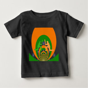 India Cricket Spirit Abstract Design Baby T-Shirt
