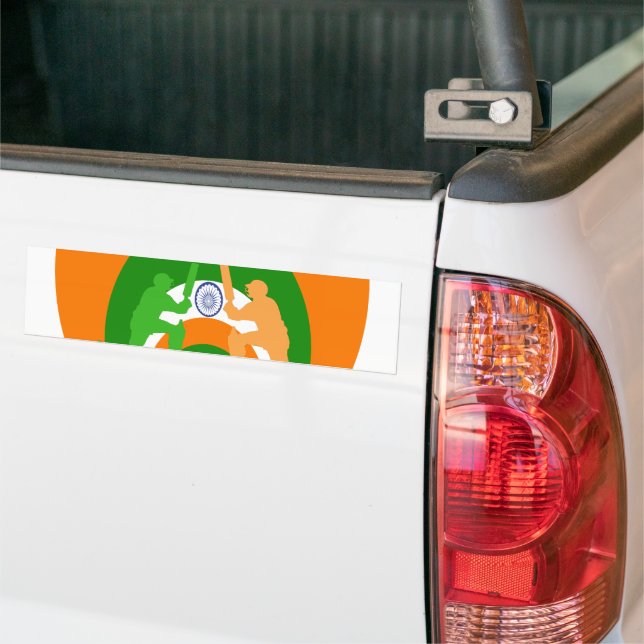 India Cricket Spirit Abstract Design Bumper Sticker (On Truck)
