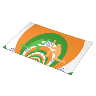 India Cricket Spirit: Abstract Design Cloth Placemat