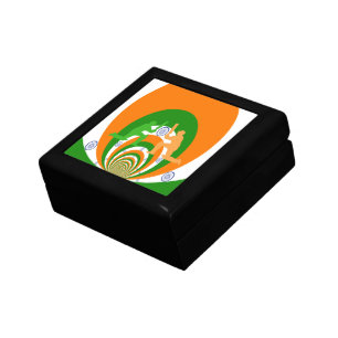 India Cricket Spirit: Abstract Design Keepsake Box