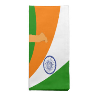 India Cricket Spirit: Abstract Design Napkin