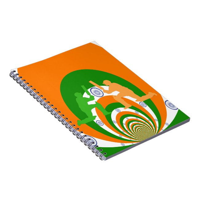 India Cricket Spirit: Abstract Design Notebook (Right Side)