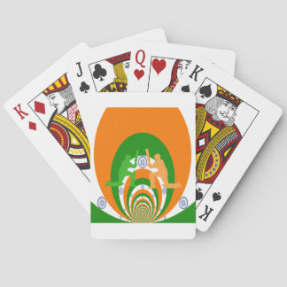 India Cricket Spirit Abstract Design Poker Cards
