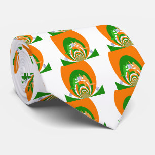 India Cricket Spirit Abstract Design Tie