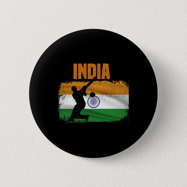 India Cricket Supporters Indian Cricket Fans India Button (Front)