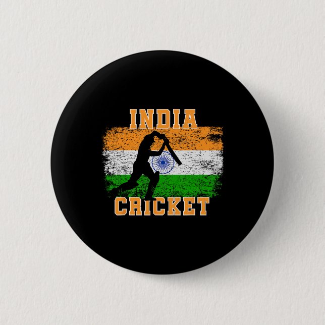 India Cricket Supporters Indian Cricket Fans India Button (Front)
