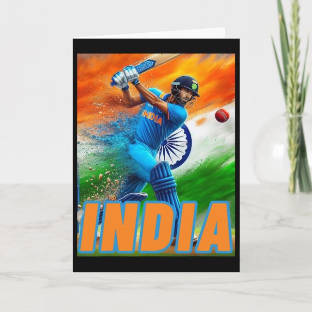 India Cricket Supporters Jersey - Indian Cricket F Card (Front)