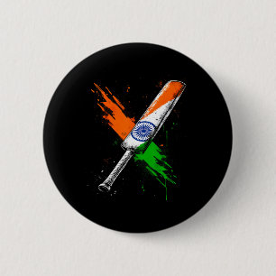 India Cricket T Cricket Warrior British Flag Crick Button