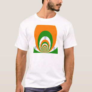 India Cricket Tricolor saffron, white GREEN T-Shirt