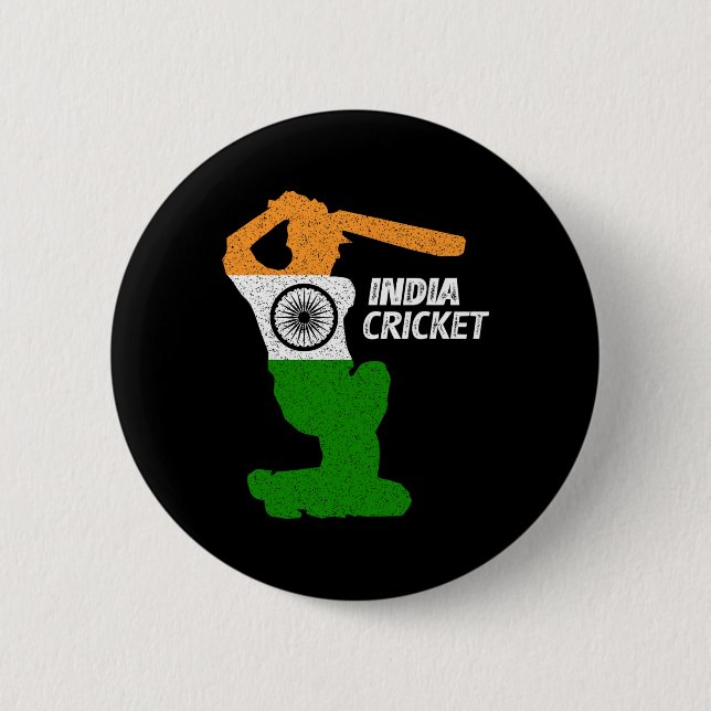 India Cricket Tsman Boundary Shot With Indian Flag Button (Front)