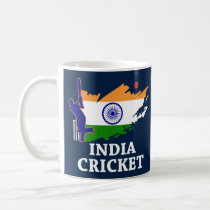 India Cricket With Indian Flag Brush Stroke Coffee Mug India Cricket With Indian Flag Brush Stroke Coffee Mug