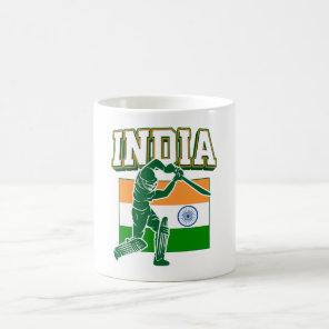 India Cricket With Indian Flag Gift Coffee Mug