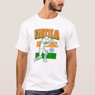 India Cricket With Indian Flag Gift T-Shirt