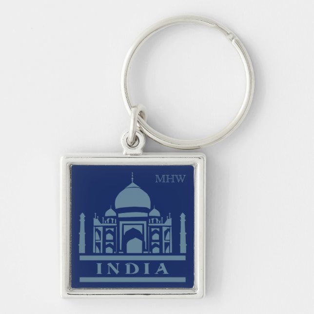 INDIA custom monogram & color key chains (Front)