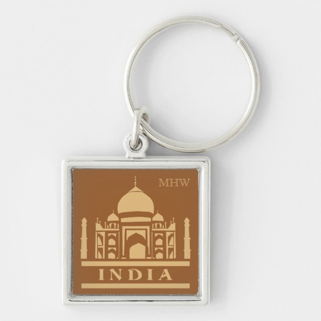 INDIA custom monogram & color key chains (Front)