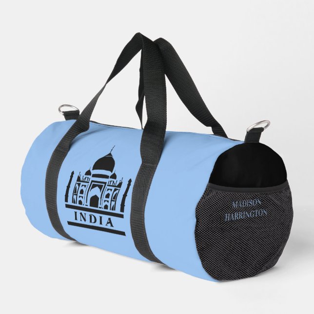 INDIA custom name & color Duffle Bag (Right Corner)