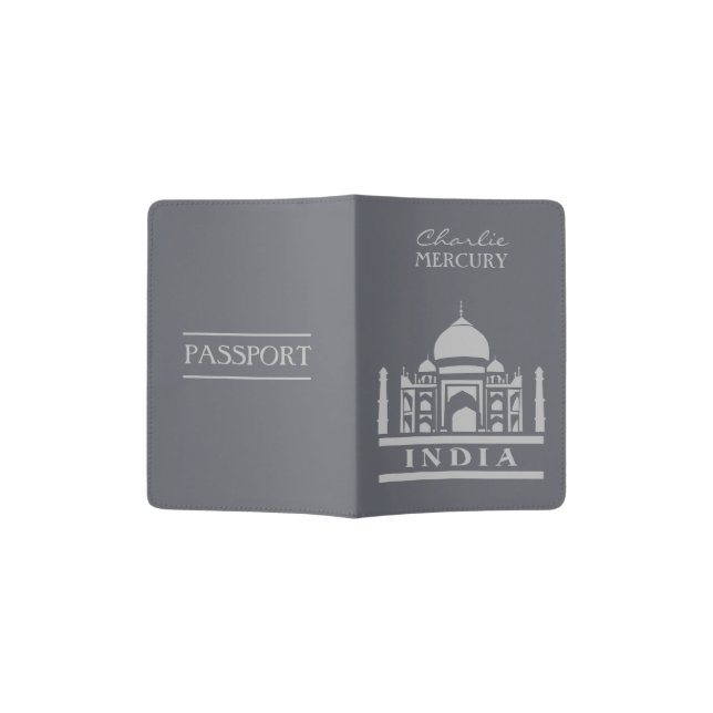 INDIA custom name & color passport cover (Opened)